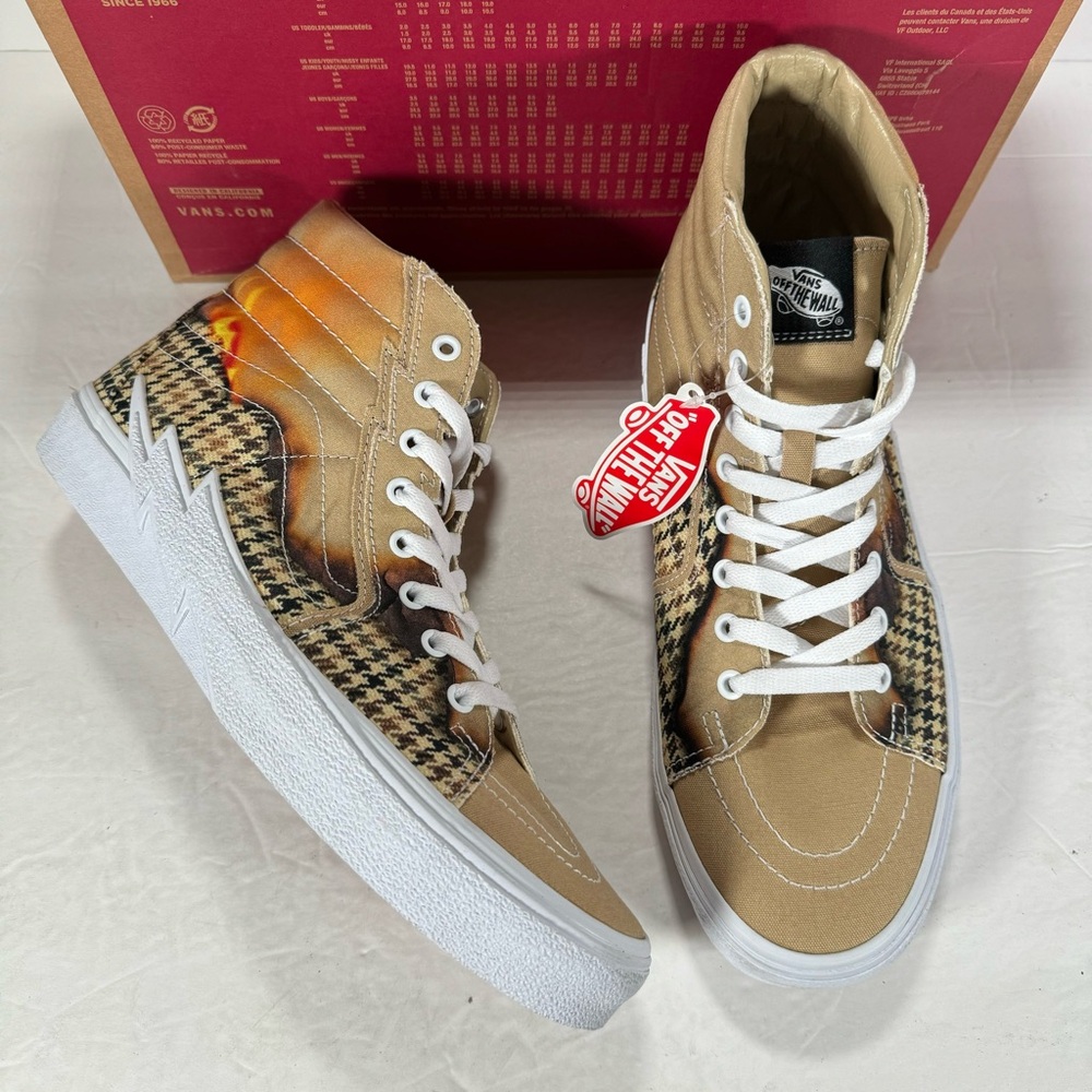 Vans Sk8-Hi Bolt Big Reveal Taos Taupe High Top Sneakers Men 10 Women 11.5